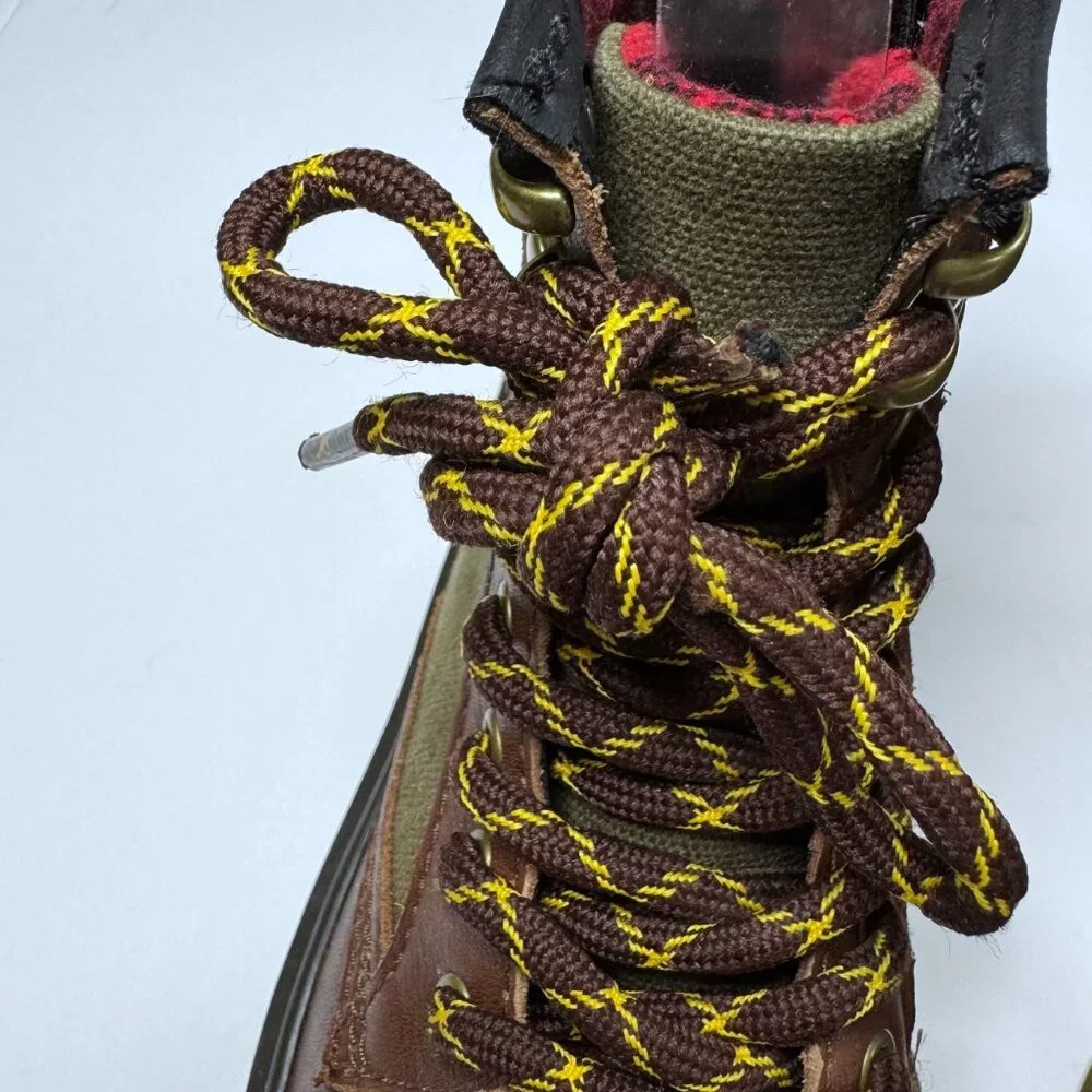 Dr. Martens Kids Size 1 Leather Canvas Lace Up Boots Flannel Lining 1460 Shoes
